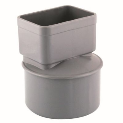 Raccord / Manchon PVC D 100 pour descente gouttiere Aluminium 82 x 56 mm
