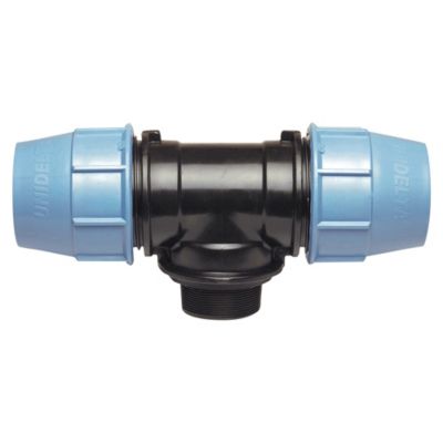 Raccord plastique Té Mâle 1  au centre pour tube PE diam 32 mm - Somatherm For You