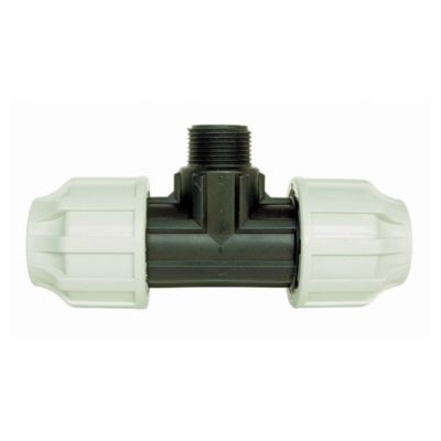 Raccord plastique Té Mâle 3/4"  au centre pour tube PE diam 25 mm - Somatherm For You