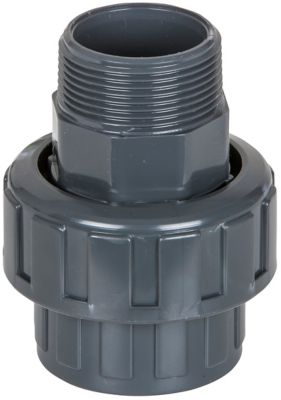 Raccord PVC GRE en 3 parties Ø50 macho 1" 1/2 PN16