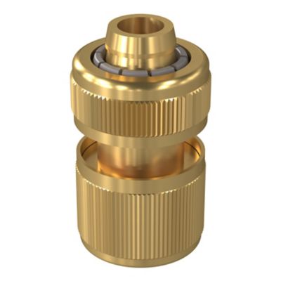 Raccord rapide laiton Aquastop or et gris 15mm GoodHome