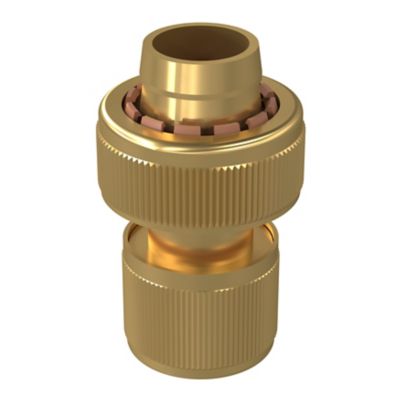 Raccord rapide laiton Aquastop or et marron 19mm GoodHome