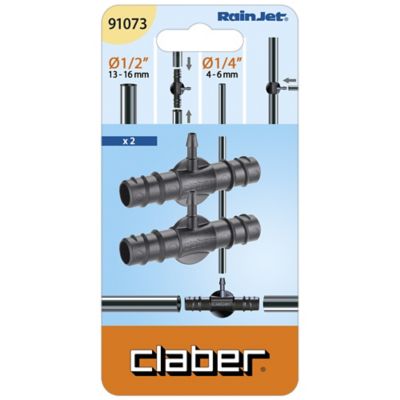 Raccord Té 13/16mm - 4/6mm, 2 pièces