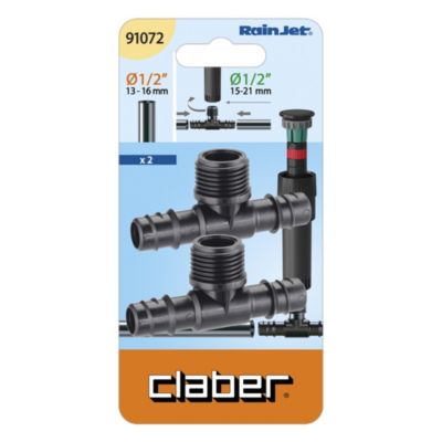 Raccord Té fileté mâle 3 voies 15/21 mm