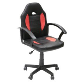 RACING - Fauteuil de Bureau Hauteur Réglable Rouge et Noir