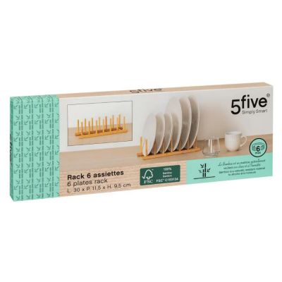Rack 6 assiettes en bambou - Beige- 5five
