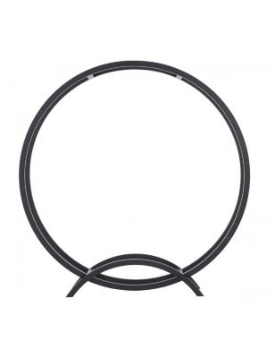 Rack à bûches rond NIRI en acier noir avec pieds 80 cm