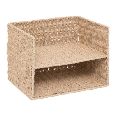 Rack à document Kord double en papier tressé - Beige- 5five