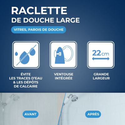 Raclette de douche Starwax coloris bleu/gris largeur 230 mm