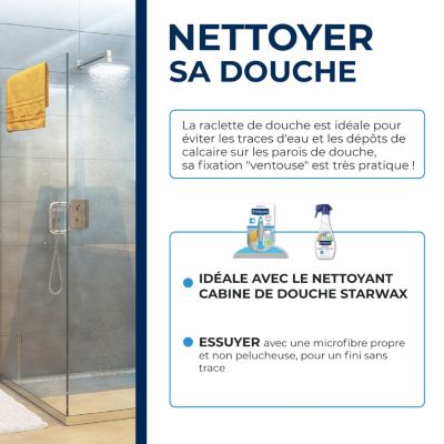Raclette de douche Starwax coloris bleu/gris largeur 230 mm