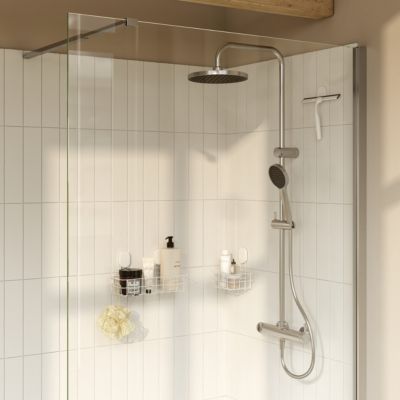 Raclette de douche + support blanc Cavally GoodHome