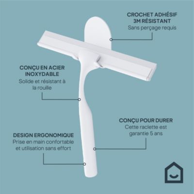 Raclette de douche + support blanc Cavally GoodHome