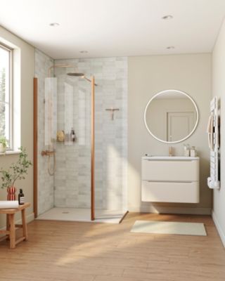 Raclette de douche + support cuivré Cavally GoodHome
