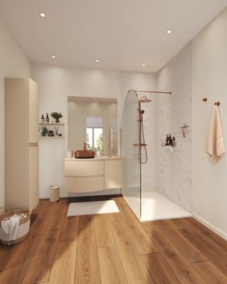 Raclette de douche + support cuivré Cavally GoodHome