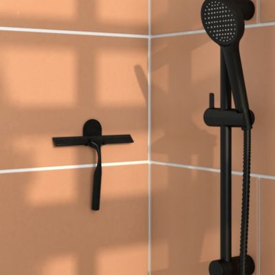 Raclette de douche + support noir Cavally GoodHome