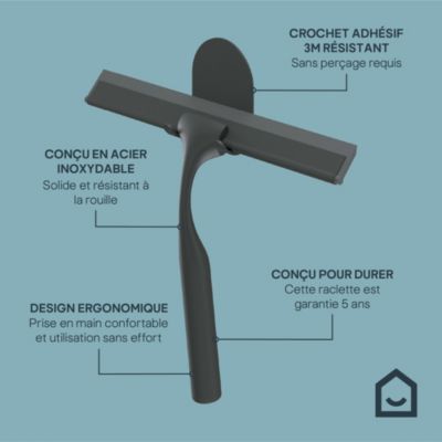 Raclette de douche + support noir Cavally GoodHome