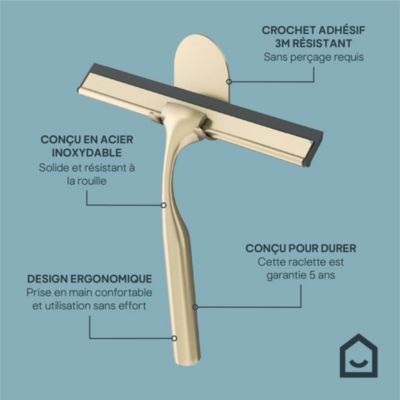 Raclette de douche + support or Cavally GoodHome