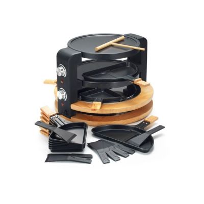 Raclette - KITCHEN CHEF - Rond 8 Personnes - 1500W - Finition Bois
