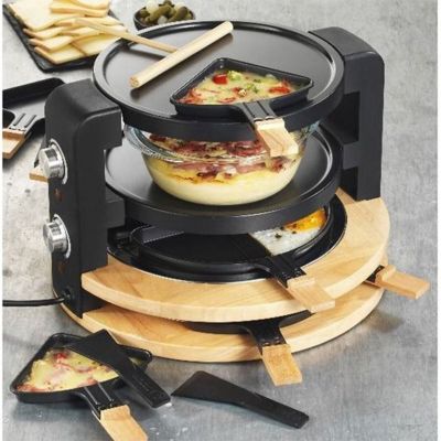 Raclette - KITCHEN CHEF - Rond 8 Personnes - 1500W - Finition Bois