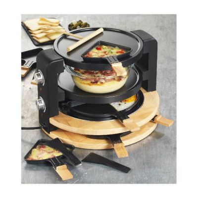 Raclette - KITCHEN CHEF - Rond 8 Personnes - 1500W - Finition Bois