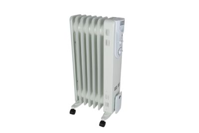 Radiateur à bain d'huile 1500 W, pour 15 m², blanc, l.25 x P.34 x H.63,5 cm