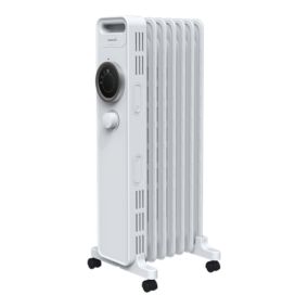 Radiateur à bain d'huile 1500 W, pour 15 m², blanc, l.27 x P.24 x H.64 cm, GoodHome Tekapo NY1507-24M