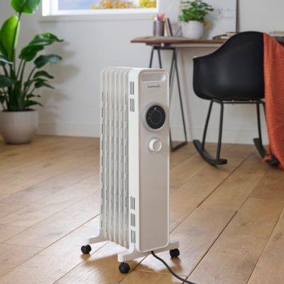 Radiateur à bain d'huile 1500 W, pour 15 m², blanc, l.27 x P.24 x H.64 cm, GoodHome Tekapo NY1507-24M