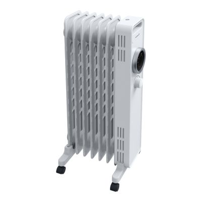 Radiateur à bain d'huile 1500 W, pour 15 m², blanc, l.27 x P.24 x H.64 cm, GoodHome Tekapo NY1507-24M