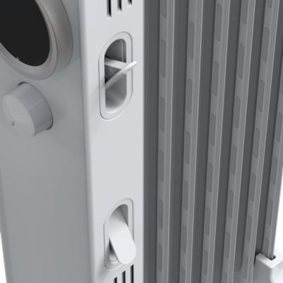 Radiateur à bain d'huile 1500 W, pour 15 m², blanc, l.27 x P.24 x H.64 cm, GoodHome Tekapo NY1507-24M