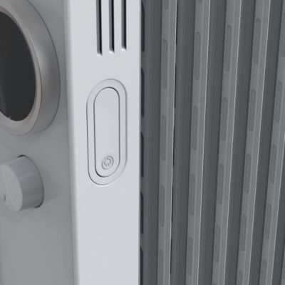 Radiateur à bain d'huile 1500 W, pour 15 m², blanc, l.27 x P.24 x H.64 cm, GoodHome Tekapo NY1507-24M