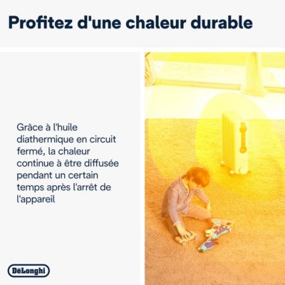 Radiateur à bain d'huile 1500 W, pour 15 m², blanc, l.39,2 x P.16 x H.65 cm, Delonghi Radia S TRRS0715
