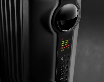 Radiateur à bain d'huile 1500 W, pour 15 m², noir, l.39,2 x P.16 x H.65 cm, Delonghi Radia S TRRS0715 BLK