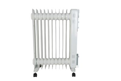 Radiateur à bain d'huile 2500 W blanc, pour pièces jusque 25 m², l.25 x P.49 x H.64 cm