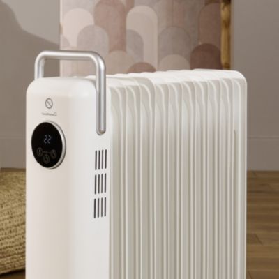 Radiateur à bain d'huile 2500 W, pour 25 m², blanc, l.41 x P.25 x H.67,5 cm, GoodHome Matouba