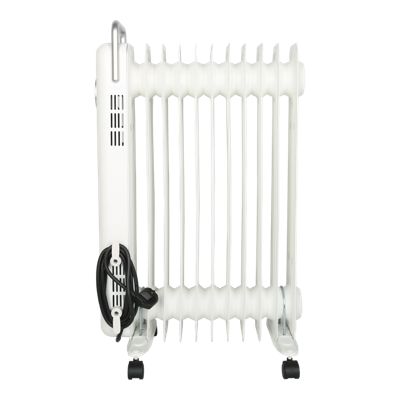 Radiateur à bain d'huile 2500 W, pour 25 m², blanc, l.41 x P.25 x H.67,5 cm, GoodHome Matouba