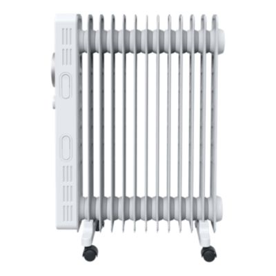 Radiateur à bain d'huile 2500 W, pour 25 m², blanc, l.45 x P.24 x H.64 cm, GoodHome Tekapo NY2513-24M