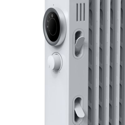 Radiateur à bain d'huile 2500 W, pour 25 m², blanc, l.45 x P.24 x H.64 cm, GoodHome Tekapo NY2513-24M