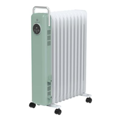 Radiateur à bain d'huile 2500 W, pour 25 m²,vert et blanc, l.41 x P.25 x H.67,5 cm, GoodHome Matouba