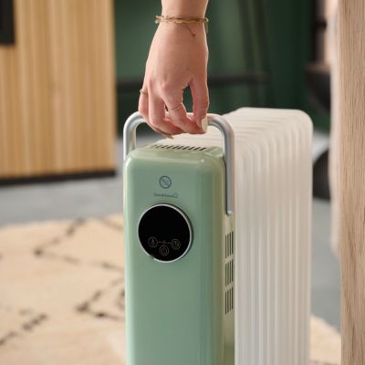 Radiateur à bain d'huile 2500 W, pour 25 m²,vert et blanc, l.41 x P.25 x H.67,5 cm, GoodHome Matouba