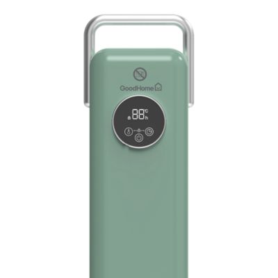 Radiateur à bain d'huile 2500 W, pour 25 m²,vert et blanc, l.41 x P.25 x H.67,5 cm, GoodHome Matouba