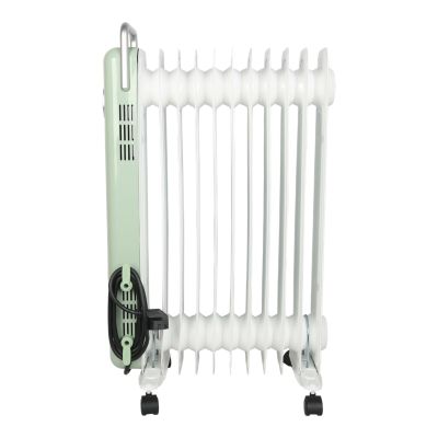 Radiateur à bain d'huile 2500 W, pour 25 m²,vert et blanc, l.41 x P.25 x H.67,5 cm, GoodHome Matouba