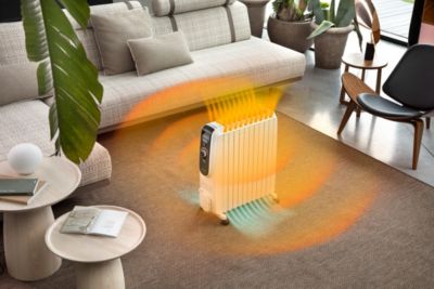 Radiateur à bain d'huile 2500W blanc, l.52 x P.26 x H.65 cm, Delonghi Dragon 5