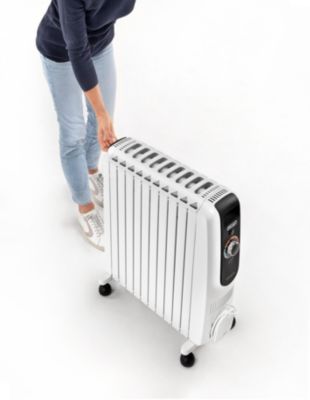 Radiateur à bain d'huile 2500W blanc, l.52 x P.26 x H.65 cm, Delonghi Dragon 5
