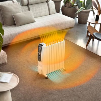 Radiateur à bain d'huile 2500W blanc, l.52 x P.26 x H.65 cm, Delonghi Dragon 5