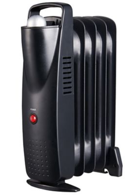 Radiateur à bain d'huile 500 W, pour 10 m², noir vif, l.14 x P.26 x H.39 cm, CYPA-5