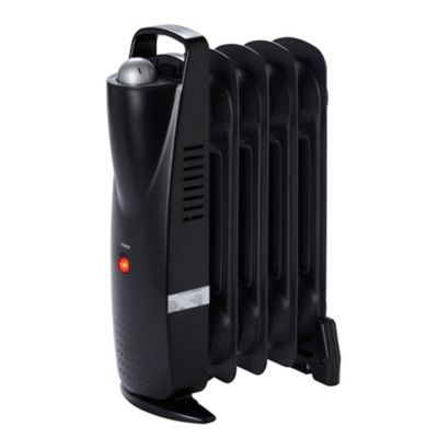 Radiateur à bain d'huile 500 W, pour 10 m², noir vif, l.14 x P.26 x H.39 cm, CYPA-5