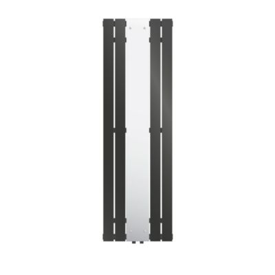 Radiateur anthracite avec miroir sèche-serviettes pour salle de bain 450x1600 mm