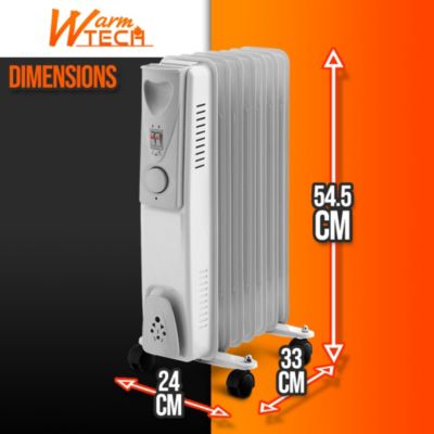 Radiateur bain d'huile 1500W 7 éléments - Warm Tech
