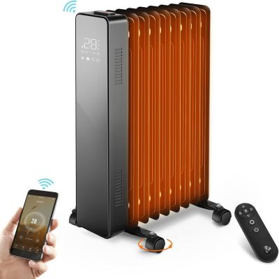 Radiateur à Bain d'huile 2000W avec minuterie 24h, Smart Control et App-Smart Life noir