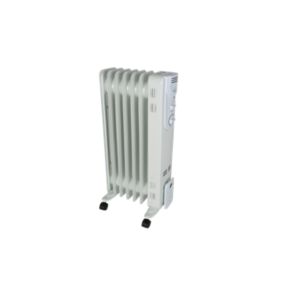 Radiateur Bain d'Huile 1500W COSTWAY 3 Puissances Séchoir Rétractable